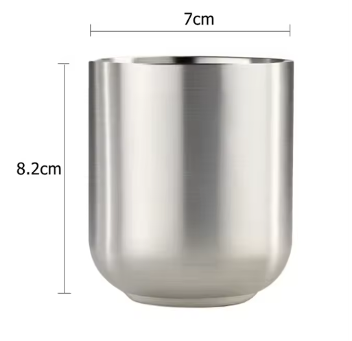 Set van 2 Dubbelwandige RVS Mokken 280 ml – Geïsoleerde Metalen Drinkbekers voor Thuis, Restaurant en Camping