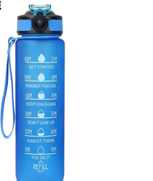 Sport Waterfles 1000 ml met Rietje – Lekvrije Drinkfles voor Fitness en Outdoor