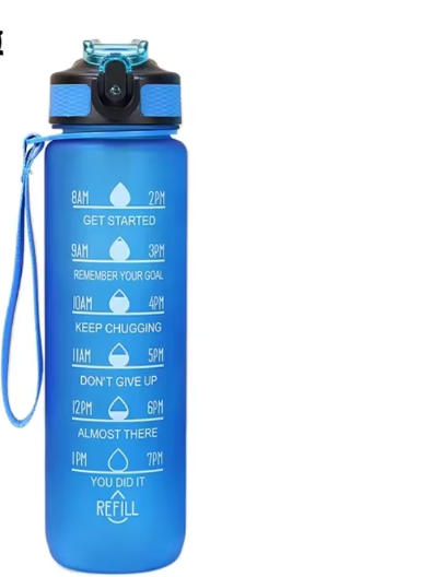 Sport Waterfles 1000 ml met Rietje – Lekvrije Drinkfles voor Fitness en Outdoor