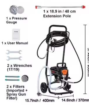 Airless Elektrische Verfspuit 3000 PSI – Verfspuitmachine voor Muren en Meubels