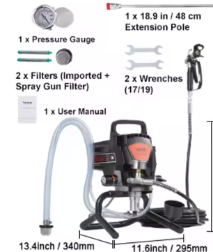 Airless Elektrische Verfspuit 3000 PSI – Verfspuitmachine voor Muren en Meubels