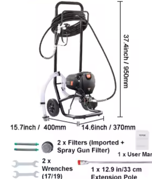 Airless Elektrische Verfspuit 3000 PSI – Verfspuitmachine voor Muren en Meubels