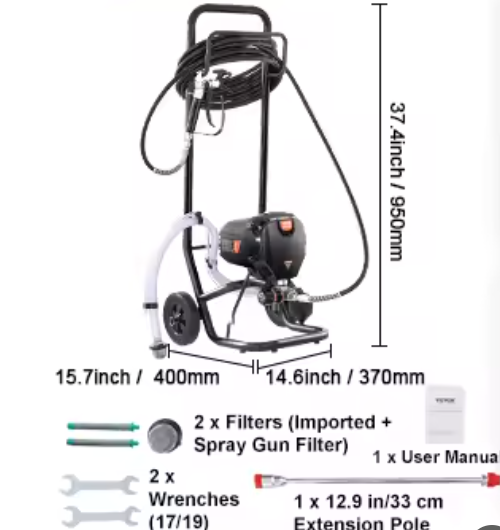 Airless Elektrische Verfspuit 3000 PSI – Verfspuitmachine voor Muren en Meubels