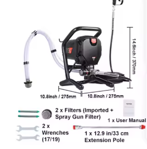 Airless Elektrische Verfspuit 3000 PSI – Verfspuitmachine voor Muren en Meubels
