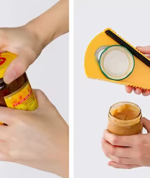 Multifunctionele Fles- en Potopener met Antislip Grip – Draaiflesdop Opener