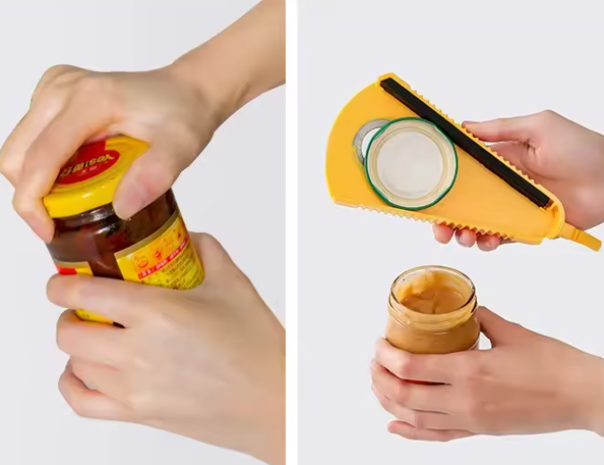 Multifunctionele Fles- en Potopener met Antislip Grip – Draaiflesdop Opener