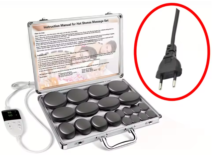 Hot Stone Massageset met Verwarming en Temperatuurregeling – Professionele Basalt Stenen voor Ontspanning en Spiertherapie