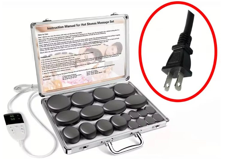 Hot Stone Massageset met Verwarming en Temperatuurregeling – Professionele Basalt Stenen voor Ontspanning en Spiertherapie