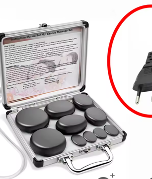 Hot Stone Massageset met Verwarming en Temperatuurregeling – Professionele Basalt Stenen voor Ontspanning en Spiertherapie