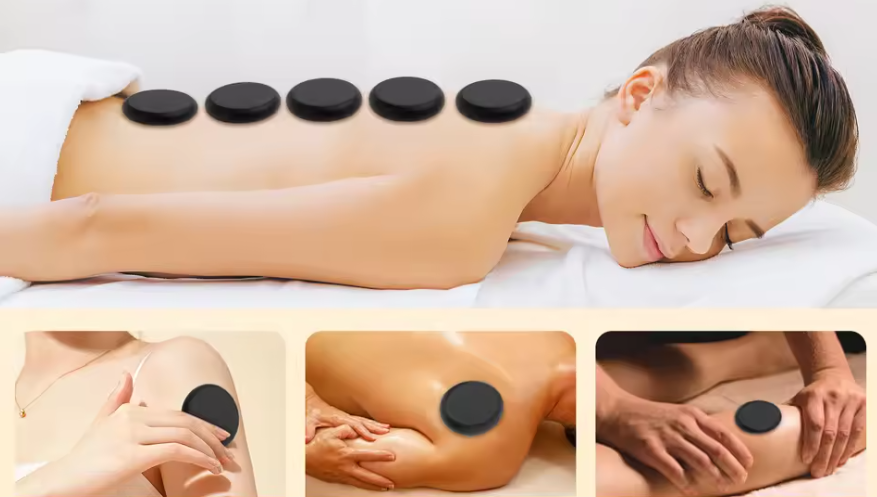 20-delige Hot Stone Massageset met Verwarmingsbox – Basalt Massagestenen voor Professionele Spa en Ontspanning