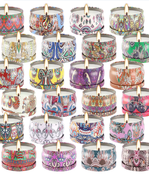 24-delige Klassieke Geurkaarsen Set – Sfeervolle Kaarsen in Glas voor Decoratie en Cadeau