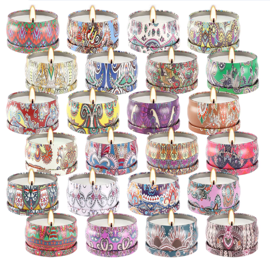 24-delige Klassieke Geurkaarsen Set – Sfeervolle Kaarsen in Glas voor Decoratie en Cadeau