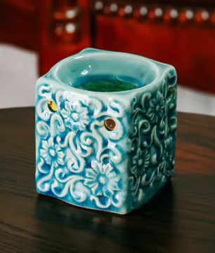 Retro Keramische Aromatherapiebrander – Crack Glaze Oliebrander voor Sfeervolle Decoratie en Geurverspreiding