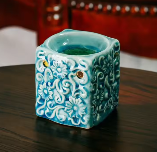 Retro Keramische Aromatherapiebrander – Crack Glaze Oliebrander voor Sfeervolle Decoratie en Geurverspreiding