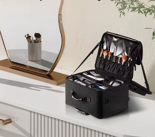 Rollende Make-up Koffer – Grote Opberg Organizer met Wielen en Handvat