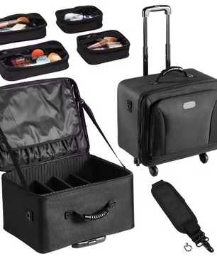 Rollende Make-up Koffer – Grote Opberg Organizer met Wielen en Handvat