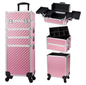 4-in-1 Rollende Make-up Trolley – Professionele Cosmetische Koffer met Grote Capaciteit en Afneembare Compartimenten