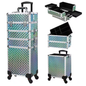 4-in-1 Rollende Make-up Trolley – Professionele Cosmetische Koffer met Grote Capaciteit en Afneembare Compartimenten