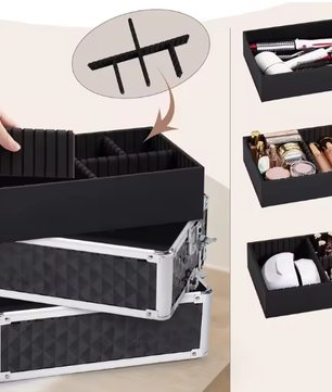 4-in-1 Rollende Make-up Trolley – Professionele Cosmetische Koffer met Grote Capaciteit en Afneembare Compartimenten
