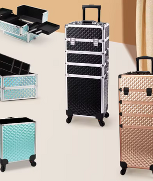 4-in-1 Rollende Make-up Trolley – Professionele Cosmetische Koffer met Grote Capaciteit en Afneembare Compartimenten