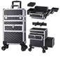 Professionele Make-up Trolley met Wielen – Afsluitbare Cosmetische Koffer met Laden