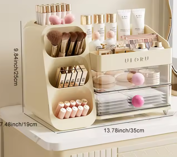 Cosmetica Opbergdoos – Multifunctionele Organizer met Grote Capaciteit voor Bureau
