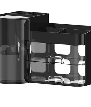 Roterende Make-up Organizer met Laden – Borstelhouder en Cosmetica Opbergdoos