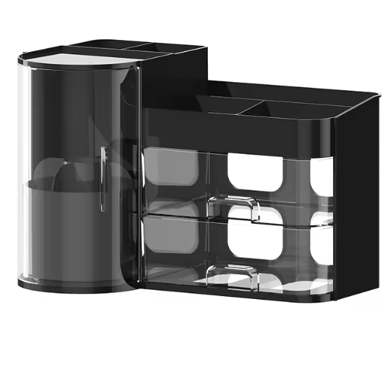 Roterende Make-up Organizer met Laden – Borstelhouder en Cosmetica Opbergdoos