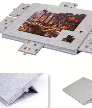 Opvouwbaar Vilten Puzzelbord met Beugel – Draagbare Puzzeltafel met Opbergfunctie