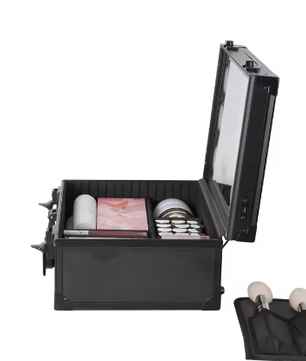 Make-up Reiskoffer met LED Spiegel – Waterdichte Organizer met Verstelbare Verdelers