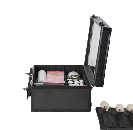 Make-up Reiskoffer met LED Spiegel – Waterdichte Organizer met Verstelbare Verdelers