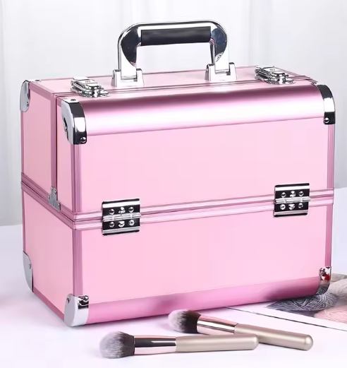 Aluminium Make-up Koffer – Draagbare Cosmetische Organizer met Handvat