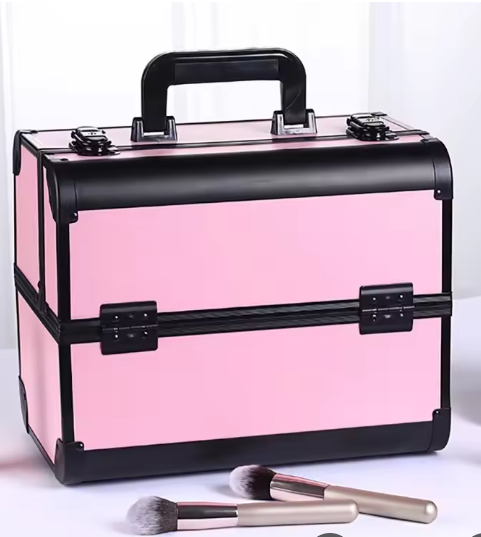 Aluminium Make-up Koffer – Draagbare Cosmetische Organizer met Handvat
