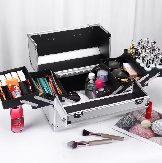 Aluminium Make-up Koffer – Draagbare Cosmetische Organizer met Handvat