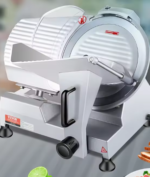 Commerciële Elektrische Vleessnijmachine – 10 Inch Koolstofstalen Mes, Instelbare Dikte en Krachtige Motor