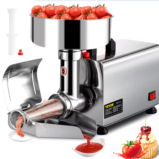Elektrische Tomatenzeef 370W – Commerciële RVS Sausmaker met Hoge Capaciteit
