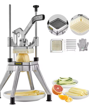 Commerciële Groente- en Fruitdicer – Professionele RVS Snijmachine voor Friet en Blokjes