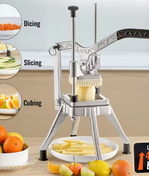 Commerciële Groente- en Fruitdicer – Professionele RVS Snijmachine voor Friet en Blokjes