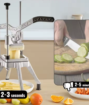 Commerciële Groente- en Fruitdicer – Professionele RVS Snijmachine voor Friet en Blokjes