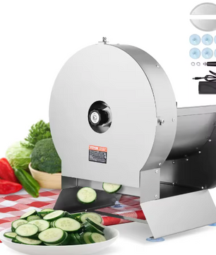 Elektrische Groentesnijder met Instelbare Dikte 0–12 mm – Commerciële Snijmachine met Handmatige Stand
