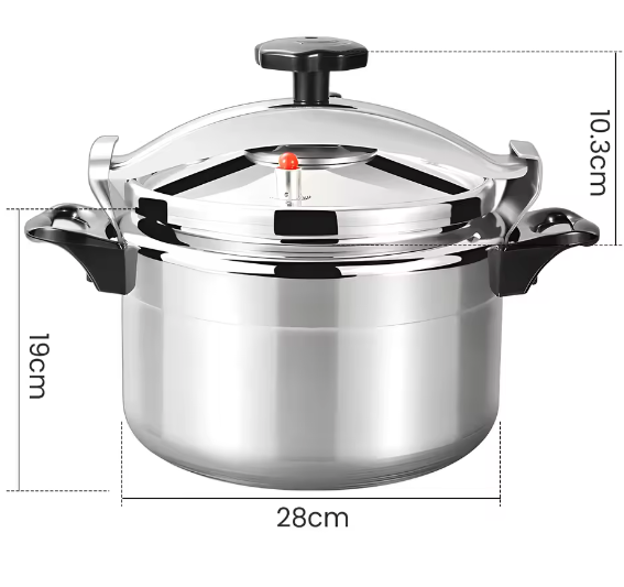Aluminium Snelkookpan 3L/7L/9L/11L/15L – Gasgeschikt met Easy Lock Deksel en Explosieveilige Constructie