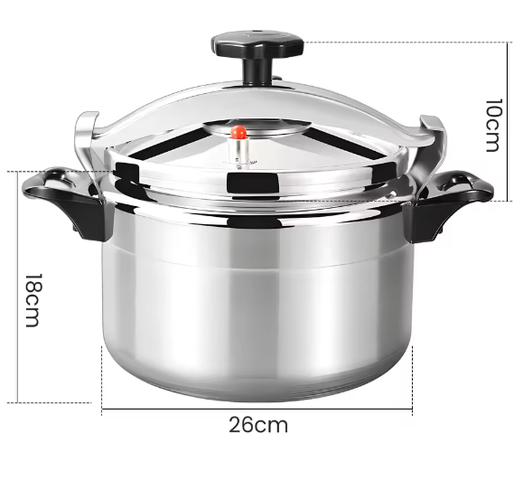 Aluminium Snelkookpan 3L/7L/9L/11L/15L – Gasgeschikt met Easy Lock Deksel en Explosieveilige Constructie