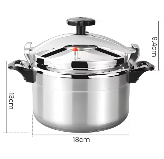 Aluminium Snelkookpan 3L/7L/9L/11L/15L – Gasgeschikt met Easy Lock Deksel en Explosieveilige Constructie
