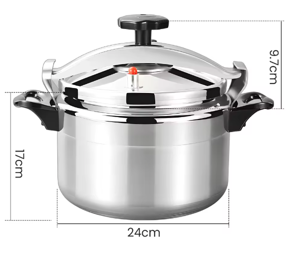 Aluminium Snelkookpan 3L/7L/9L/11L/15L – Gasgeschikt met Easy Lock Deksel en Explosieveilige Constructie