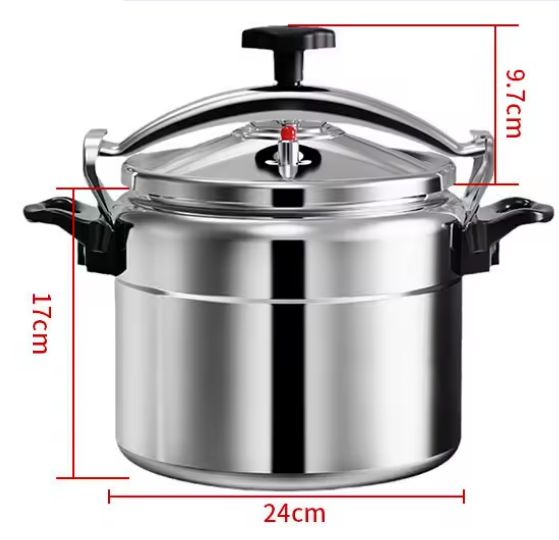 Aluminium Snelkookpan 3L/4L/5L/7L – Gasgeschikt met Easy Lock Deksel en Explosieveilige Constructie