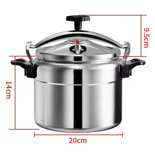 Aluminium Snelkookpan 3L/4L/5L/7L – Gasgeschikt met Easy Lock Deksel en Explosieveilige Constructie