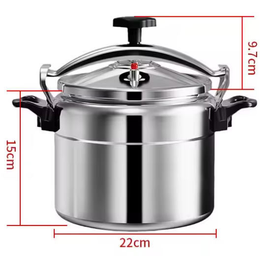 Aluminium Snelkookpan 3L/4L/5L/7L – Gasgeschikt met Easy Lock Deksel en Explosieveilige Constructie