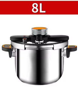 Roestvrijstalen Snelkookpan 4L/6L/8L – Gas enamp; Inductie met Eénhandige Vergrendeling