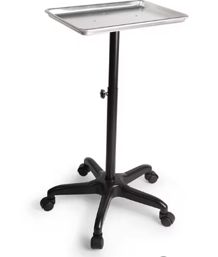 Kappers Trolley met Verstelbare Hoogte – Rollende Salonwagen met Aluminium Dienblad