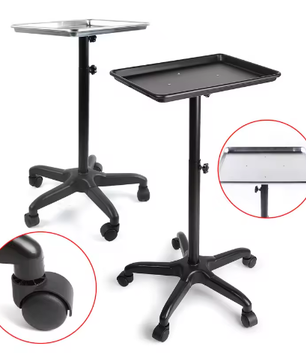 Kappers Trolley met Verstelbare Hoogte – Rollende Salonwagen met Aluminium Dienblad